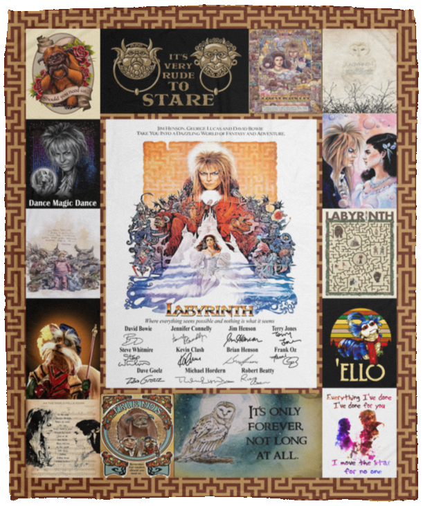 Labyrinth Blanket Labyrinth Quotes Quilt Fleece Sherpa Throw Blanket VPM Cozy Plush Fleece Blanket - 50x60