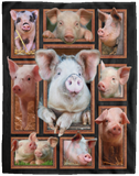 Pig Blanket, Pig 3D Fleece, Sherpa Blanket, Cute Pig Gift Ideas - VPL Cozy Plush Fleece Blanket - 60x80
