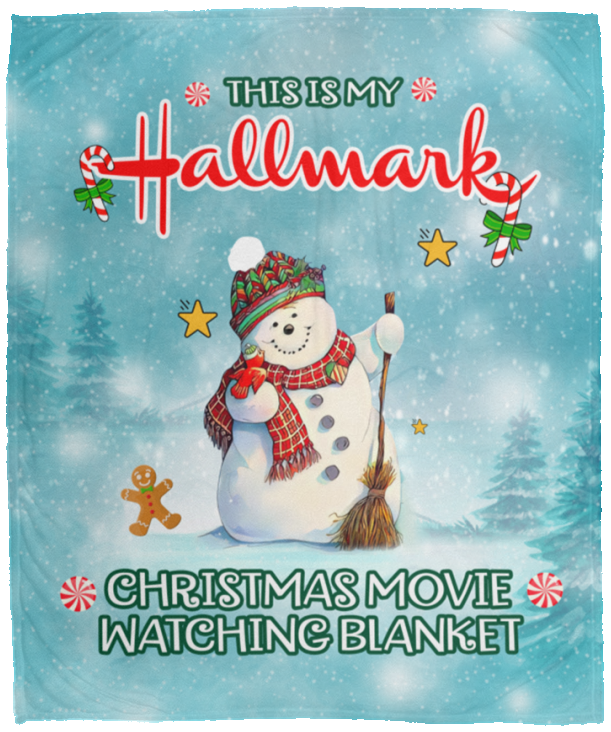 This is my christmas movie watching Blanket, Snowman Quilt, Fleece Gift VPM Cozy Plush Fleece Blanket - 50x60