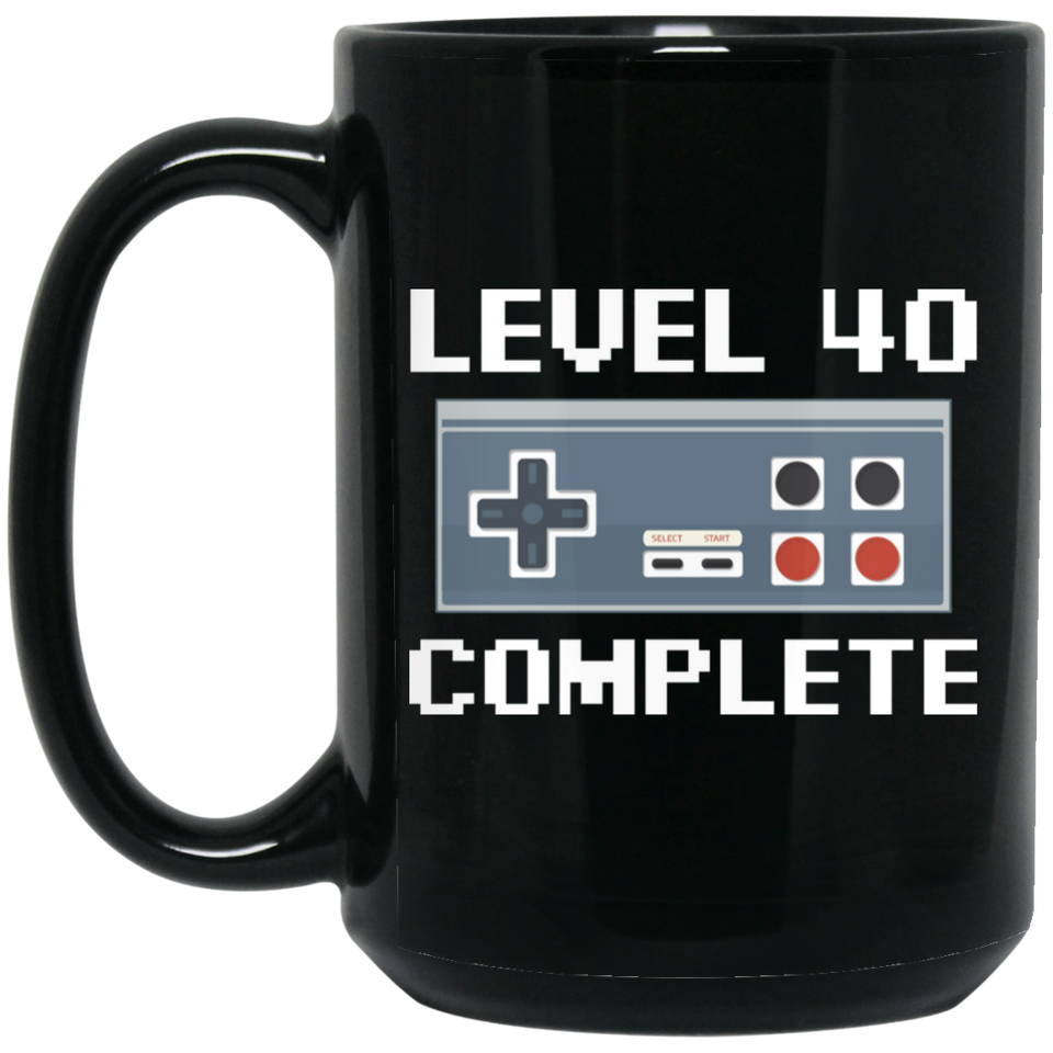 Level 40 Complete Video Gamer, Happy Birthday Coffee Mug, 40 Years Old Gifts for Boys, 40th Birthday for Girls, 40th Birthday Gifts for Him Boys 15oz