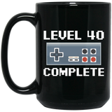 Level 40 Complete Video Gamer, Happy Birthday Coffee Mug, 40 Years Old Gifts for Boys, 40th Birthday for Girls, 40th Birthday Gifts for Him Boys 15oz