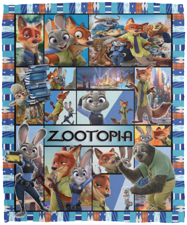 Zootopia Blanket, Zootopia Cartoon Movie Fleece, Sherpa Blanket VPM Cozy Plush Fleece Blanket - 50x60