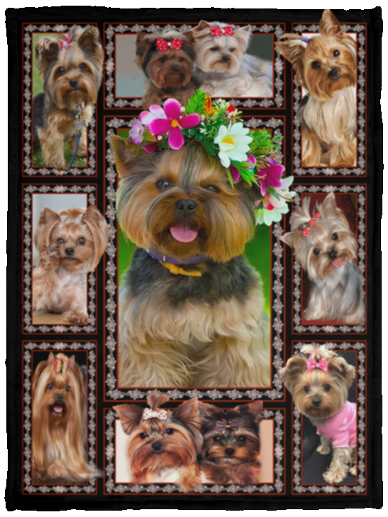 YORKIE Dog Blanket, Yorkshire Terrier 3D Fleece, Sherpa Blanket, Gift Ideas - VPS Cozy Plush Fleece Blanket - 30x40