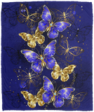 Blue Gold Butterfly Blanket, Butterfly Lovers Fleece, Sherpa Blanket VPM Cozy Plush Fleece Blanket - 50x60