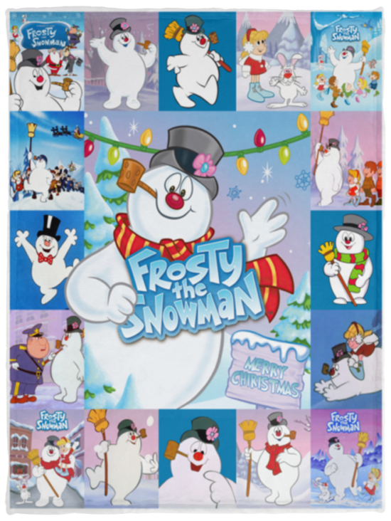 Frosty the Snowman Blanket Frosty the Snowman Christmas Quilt Fleece Sherpa VPS Cozy Plush Fleece Blanket - 30x40