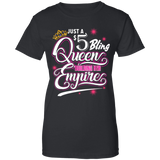 Mens Womens 5 Bling Queen Building Paparazzi Cool Black T-shirt