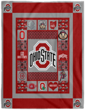 Ohio State Buckeyes Blanket, Ohio State Buckeyes Quilt, Fleece Sherpa Quilt Supper Soft Lightweight Blanket for Bedroom Living Room Sofa - VPL Cozy Plush Fleece Blanket - 60x80