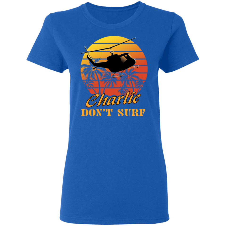 Charlie Don't Surf Vintage Retro T-Shirt Apocalypse Now - G500L Ladies