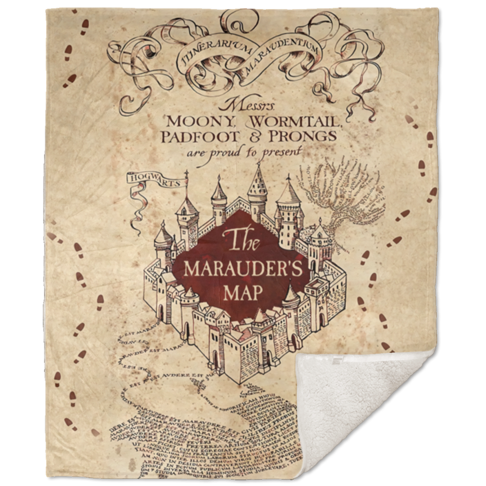 Marauder's Map - SHPM Premium Sherpa Blanket - 50x60