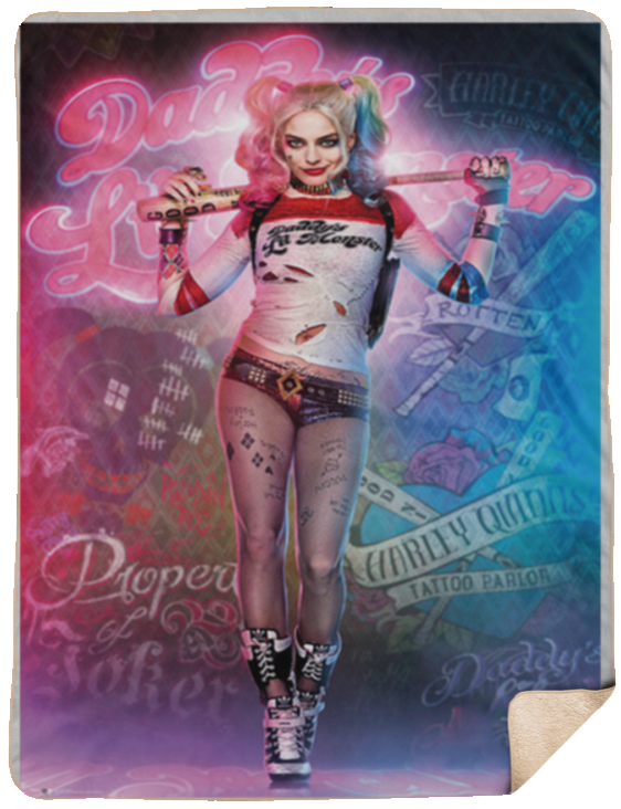Harley Blanket Qeen Blanket, Harley-Quinn Blanket, Fuzzy Soft Blanket Microfiber for Couch Sofa Bed - Sherpa Blanket - 60x80