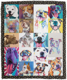 Pitbull Blanket, Gift Idea For Dog Lovers Fleece, Sherpa Blanket - VPM Cozy Plush Fleece Blanket - 50x60