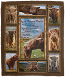 Farmer Love Field Blanket, To My Amazing Daughter Quilt, Cow 3D Fleece Blanket VPM Cozy Plush Fleece Blanket - 50x60