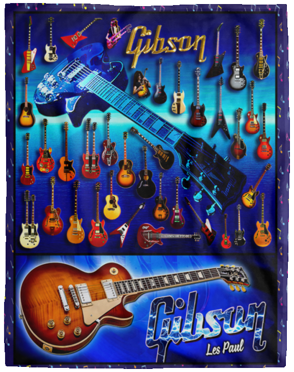 Electric Guitar Blanket Electric Guitar Quilt Fleece Sherpa Throw Blanket - VPL Cozy Plush Fleece Blanket - 60x80