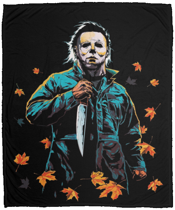 Halloween Michael Myers Ultra-Soft Warm Micro Fleece Throw Blanket Sherpa D17 - VPM Cozy Plush Fleece Blanket - 50x60
