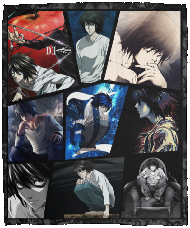 L Death Note Fleece Sherpa Throw Blanket Quilt for Bedroom Living Room- VPM Cozy Plush Fleece Blanket - 50x60