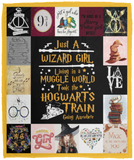 Harry Potter - Just a Wizard girl Blanket, Harry Potter Fleece, Sherpa Blanket - VPM Cozy Plush Fleece Blanket - 50x60