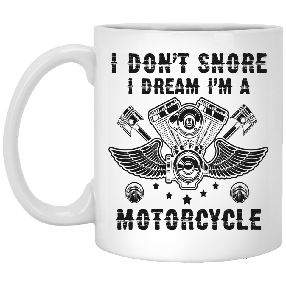 Jyotis - Funny Biker Gift, Biker Gifts I Don't Snore Dream I'm a Motorcycle Dad Grandpa Gag Gift Coffee Mug Tea Cup Black 11Oz