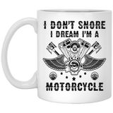 Jyotis - Funny Biker Gift, Biker Gifts I Don't Snore Dream I'm a Motorcycle Dad Grandpa Gag Gift Coffee Mug Tea Cup Black 11Oz