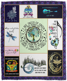 Hippie Blanket, Let It Be Hippie Fleece, Sherpa Blanket VPM Cozy Plush Fleece Blanket - 50x60
