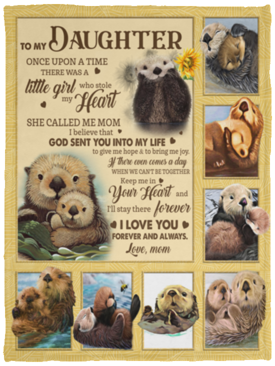 Otters Blanket, To My Daughter Fleece, Sherpa Blanket Gift Ideas VPS Cozy Plush Fleece Blanket - 30x40