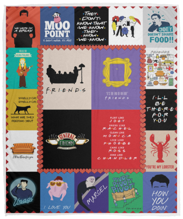 Mr.Jyotis Friends Blanket, Friends Tv Show Signature Actors Thank You for The Memories Best Gift Christmas Quilt Blanket Fleece Sherpa Blanket - VPM Cozy Plush Fleece Blanket - 50x60