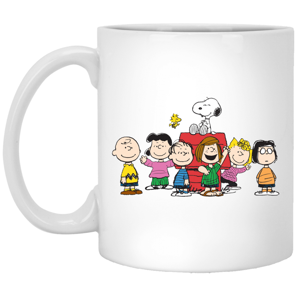 Peanuts Gang Coffee Mug, Peanuts Gang Mug, White Coffee Mug, Coffee Cup, Ceramic Mug, Gift Idea for Christmas 11oz