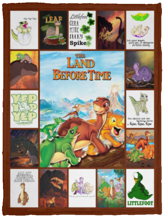 The Land Before Time Blanket, The Land Before Time Movie Fleece, Sherpa Blanket VPS Cozy Plush Fleece Blanket - 30x40