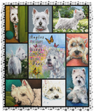 Westie Blanket, Westie Lover Quilt, West Highland White Terrier Fleece, Sherpa VPM Cozy Plush Fleece Blanket - 50x60