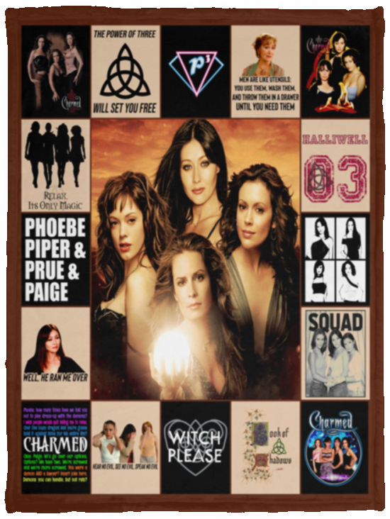 Charmed Blanket TV series Fleece Sherpa Blanket Three Witch Sisters - Halliwell VPS Cozy Plush Fleece Blanket - 30x40