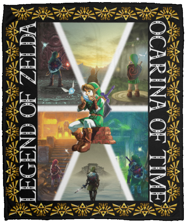 The Legend of Zelda Blanket Ocarina of Time Quilt Fleece Sherpa Throw Blanket VPM Cozy Plush Fleece Blanket - 50x60