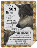Mr.Jyotis to My Son Never Forget That I Love You Blanket, to My Son Blanket, to My Son from Mom Blanket, to My Son from Mom Gifts - Sherpa Blanket - 60"x80"
