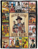American Hero Blanket American Legend John-Wayne Blanket - Starring John Hero Wayne American Fleece Sherpa Blanket White - VPL Cozy Plush Fleece Blanket - 60x80