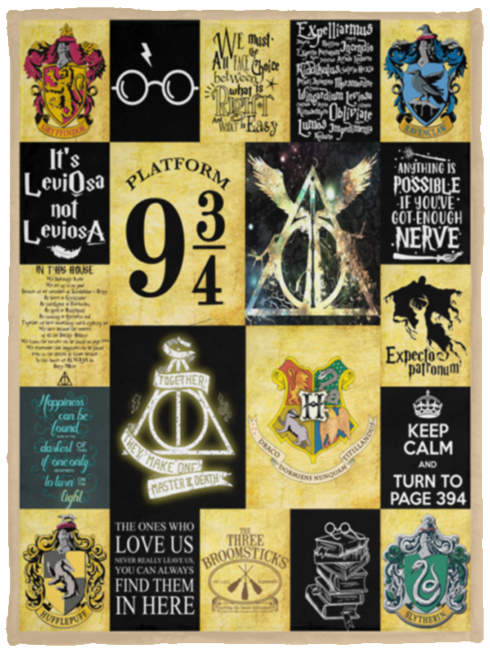 Harry Potter Blanket, Harry Potter Quilt - Fleece, Sherpa Blanket VPS Cozy Plush Fleece Blanket - 30x40 up lai