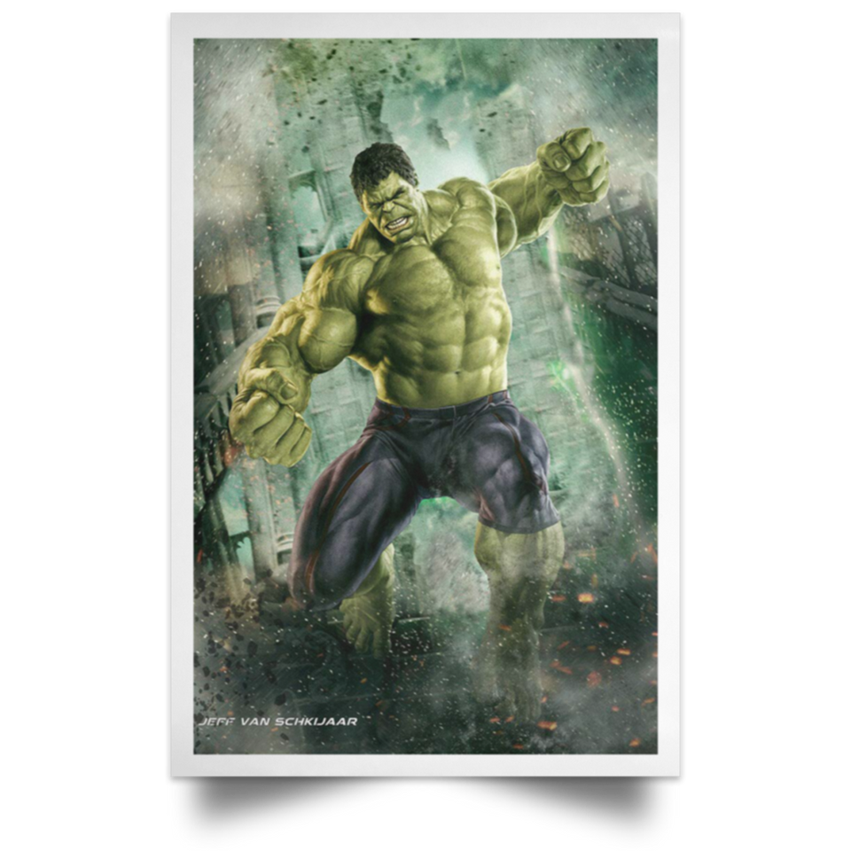 Hulk - Superheroes Movie Poster No Frame (24 x 36) POSPO Satin Portrait Poster