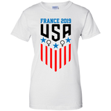 USA Girls Soccer Jersey Womens World 2019 Cup T-Shirt (G200 GLC Women's T-Shirt) G200L Gildan Ladies' 100% Cotton T-Shirt