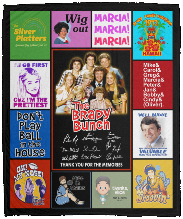 The Brady Bunch Blanket, The Brady Bunch TV Series Fleece, Sherpa Blanket VPM Cozy Plush Fleece Blanket - 50x60