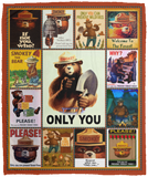 Smokey Bear Fleece Sherpa Blanket Quilt Supper Soft Lightweight Blanket for Bedroom Living Room Sofa VPM Cozy Plush Fleece Blanket - 50x60