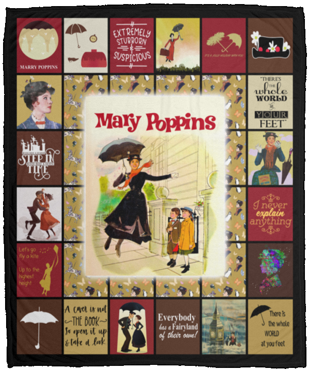 Mary Poppins Blanket, Mary Poppins Classic Movies Fleece, Sherpa Blanket VPM Cozy Plush Fleece Blanket - 50x60