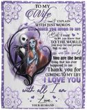 to My Wife Blanket, Jack And Sally Blanket, Valentine’s Fleece, Sherpa Blanket VPL Cozy Plush Fleece Blanket - 60x80