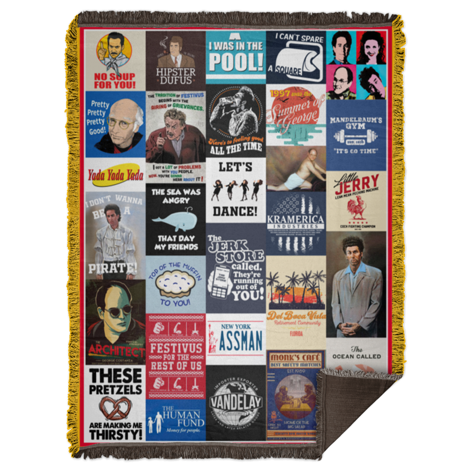 Seinfeld Quotes Collage Quilt Blanket Fleece Sherpa Throw Blanket Quilt WB68 Woven Blanket - 60x80