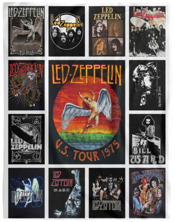 Led Zeppelin Albums Blanket, Led Zeppelin Fleece, Sherpa Blanket for Fans VPL Cozy Plush Fleece Blanket - 60x80