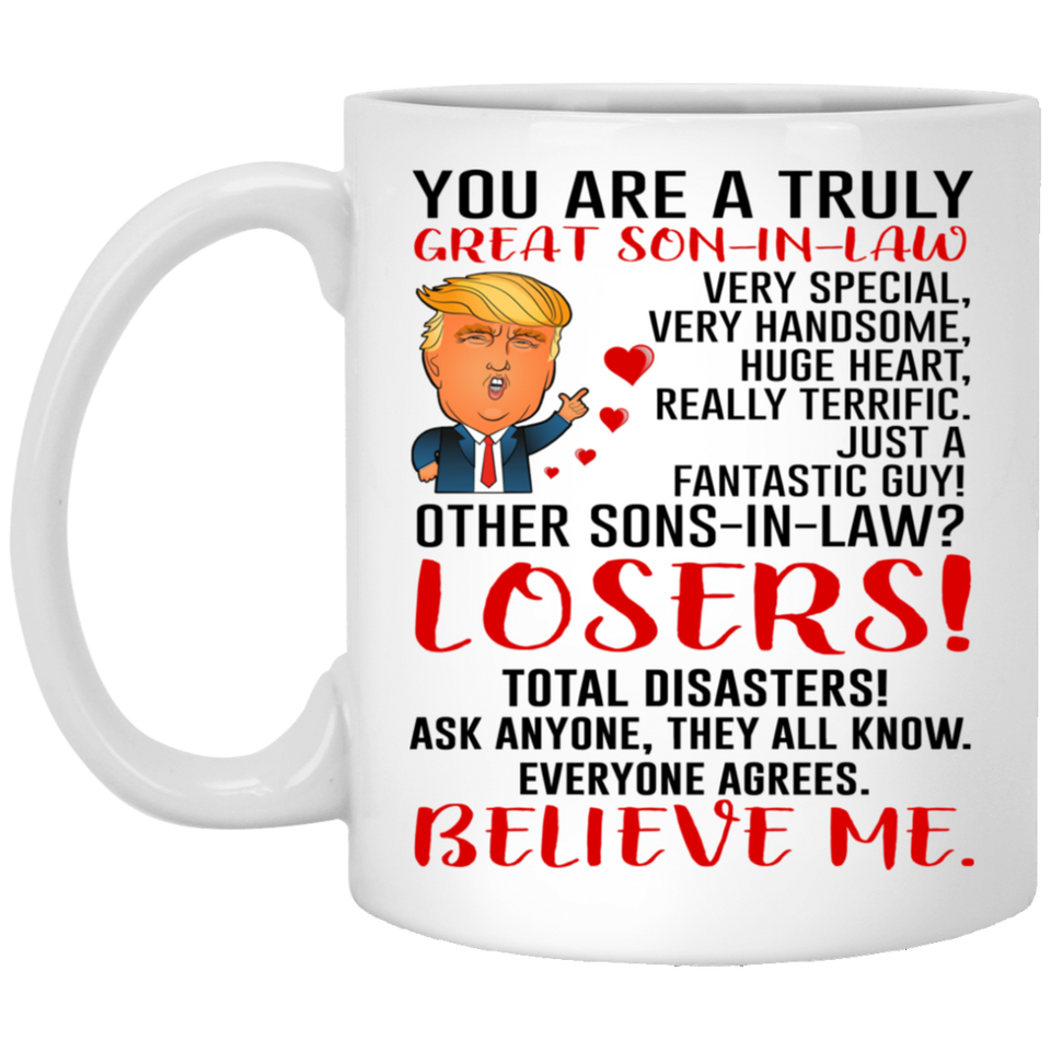 Son-In-Law Mugs, Trump Mug Son-In-Law Gifts From Father-In-Law Mother-In-Law, Funny Son-In-Law, Birthday Gift For Son, Funny Donald Trump Mug Gift For Son 11Oz