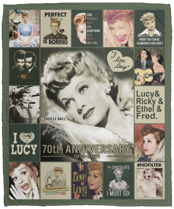 I Love Lucy 70th anniversary Blanket, TV Series Quilt, Fleece, Sherpa Blanket - VPM Cozy Plush Fleece Blanket - 50x60