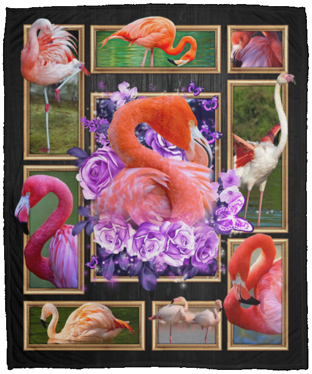 FLAMINGOS Blanket, Flamingo 3D Fleece, Sherpa Blanket, Flamingo Lover Gift Ideas - VPM Cozy Plush Fleece Blanket - 50x60