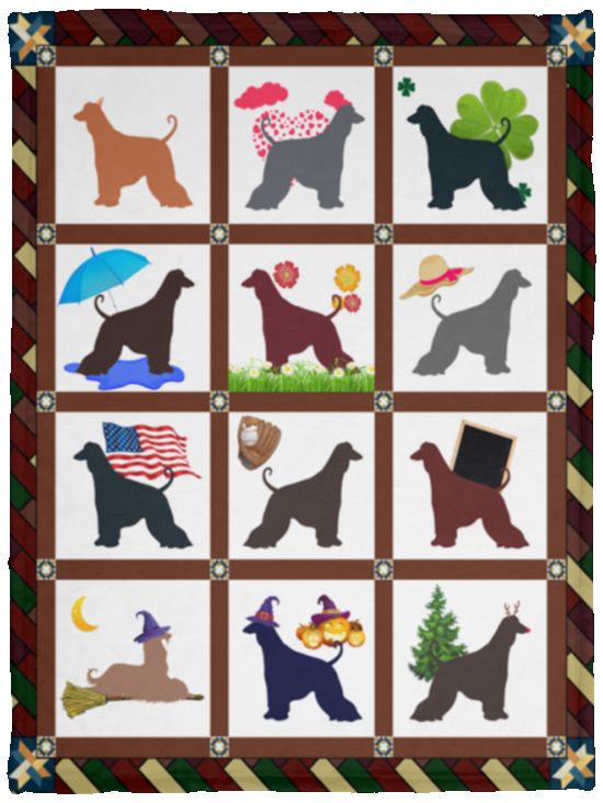 Afghan Hound Blanket, Dog Lovers Fleece, Sherpa Blanket Gift Ideas VPS Cozy Plush Fleece Blanket - 30x40