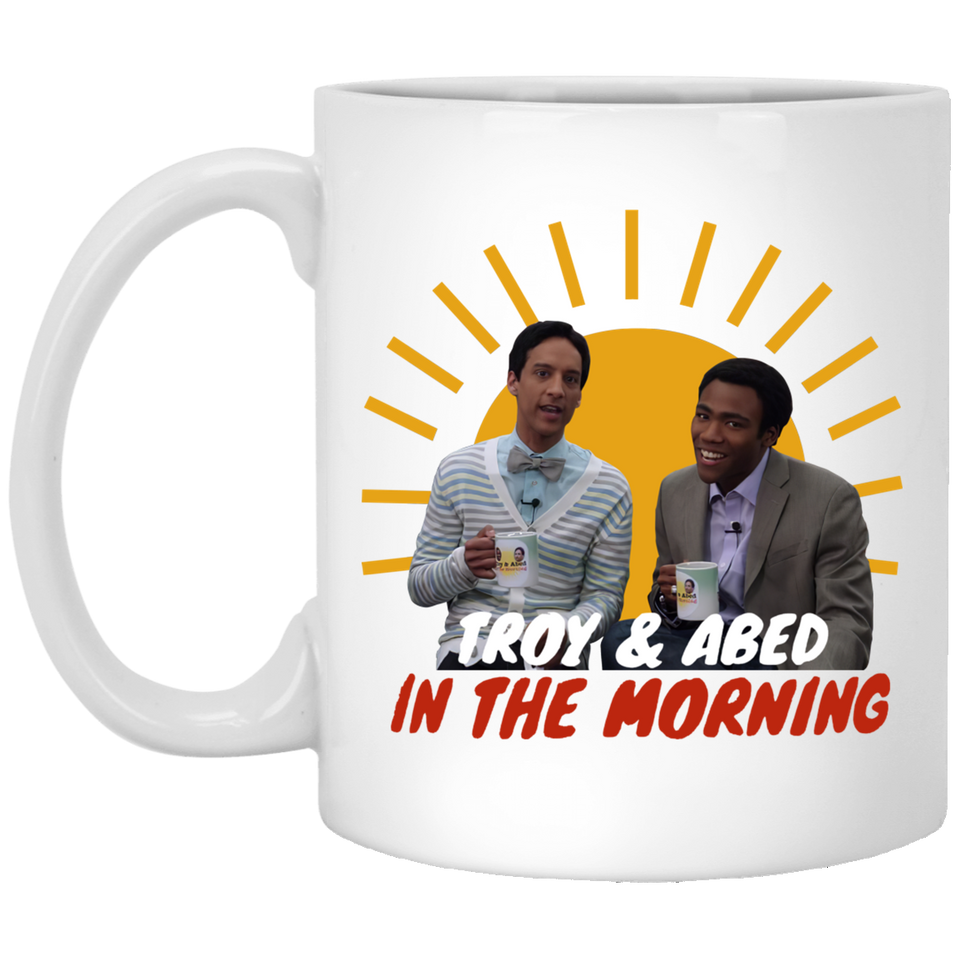 NBC TV Series Community Troy Troy and Abed in the Morning Coffee Mug Drinking 11oz