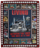 Truck Blanket, Living Between The Lines One Mile At Time Quilt Fleece Sherpa VPM Cozy Plush Fleece Blanket - 50x60