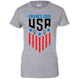 USA Girls Soccer Jersey Womens World 2019 Cup T-Shirt (G200 GLC Women's T-Shirt) G200L Gildan Ladies' 100% Cotton T-Shirt