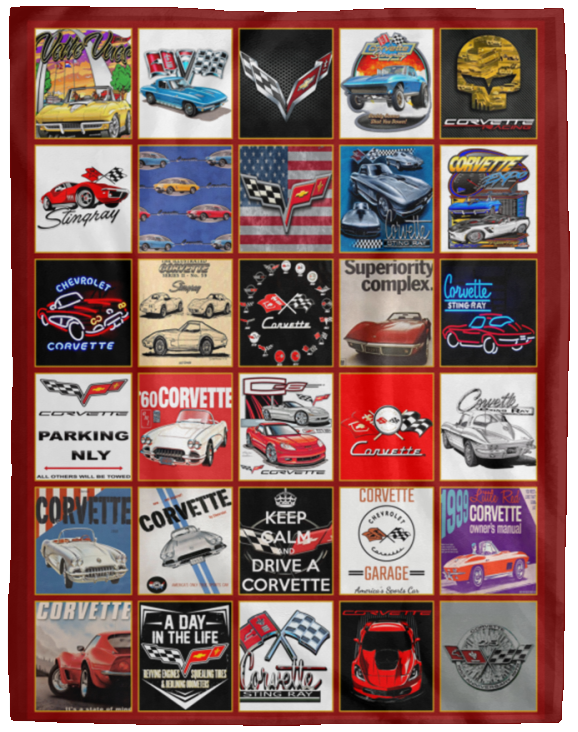 Corvette Blanket, Corvette Fleece, Sherpa Blanket VPL Cozy Plush Fleece Blanket - 60x80