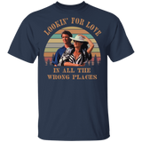 Lookin' for Love in All The Wrong Places Vintage Retro T-Shirt Country Music Bud Davis and Sissy Davis Urban Cowboy G500 5.3 oz. T-Shirt